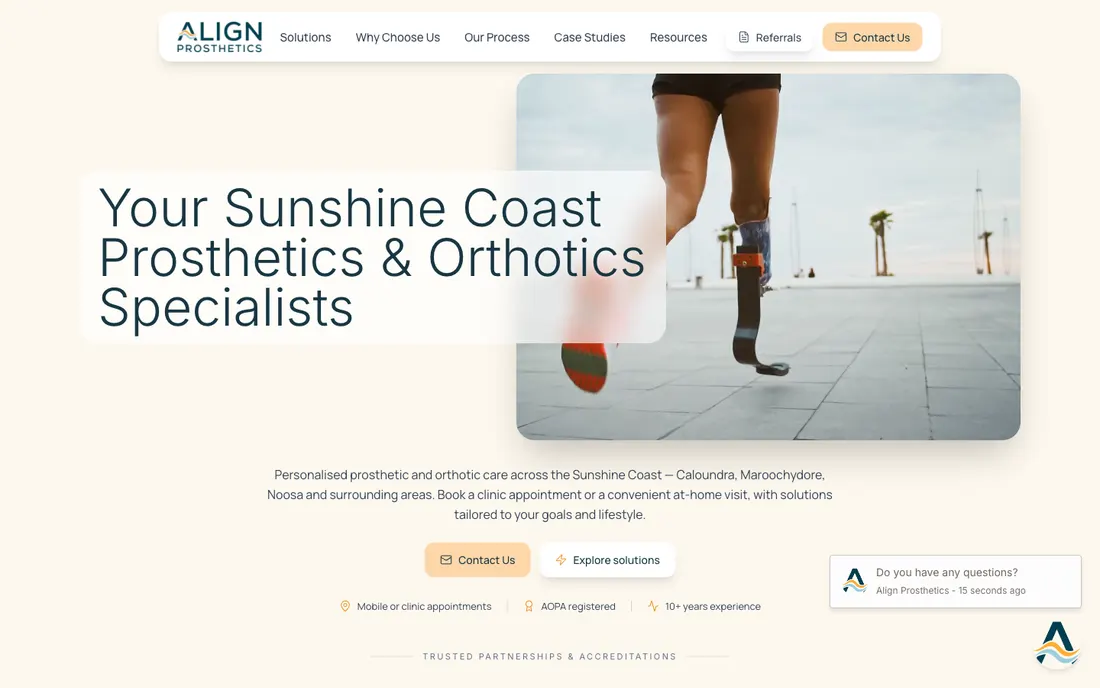 Align Prosthetics website preview