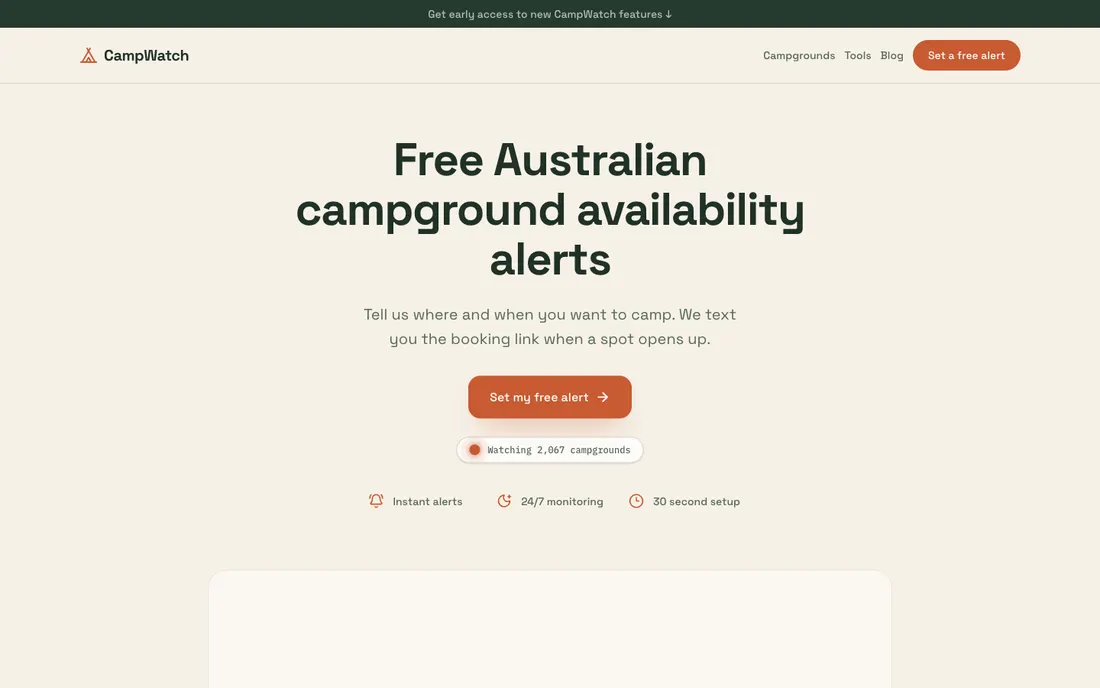 CampWatch website preview
